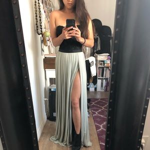 UO double slit gray slate jersey maxi skirt size 0